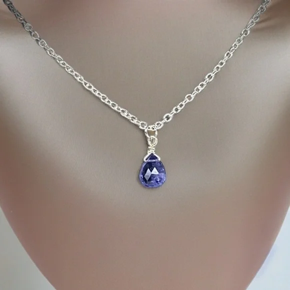 Genuine Tanzanite Pendant Necklace! - Picture 6 of 10